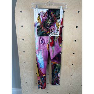 Art Of Where Multicolor Mid Rise Printed Breathe Peace Leggings Size Small
